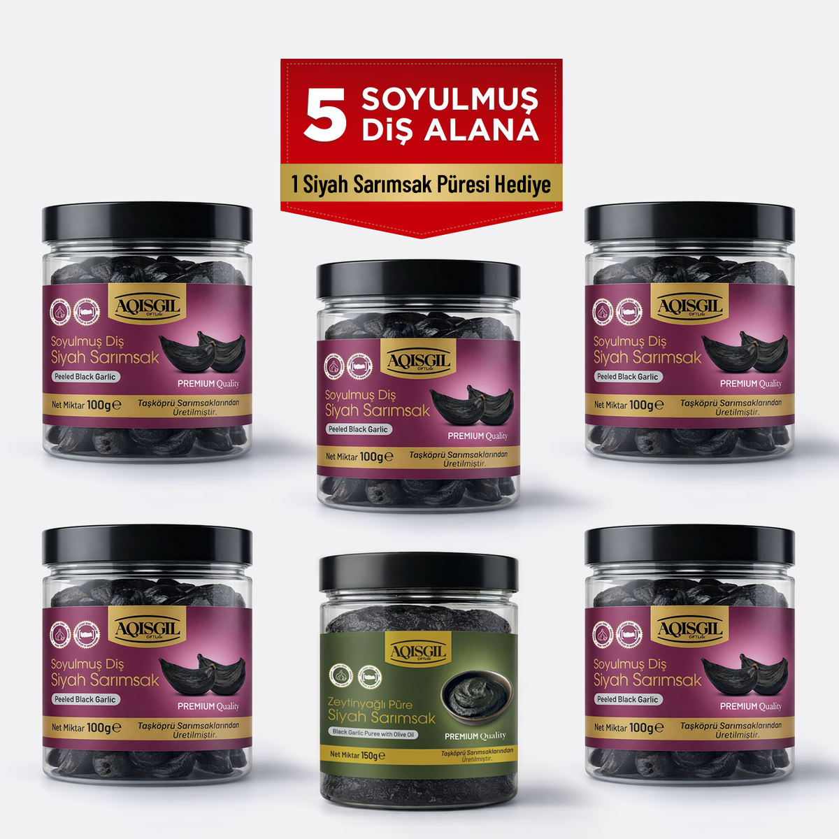 5 Soyulmuş Diş Alana 1 Siyah Sarımsak Püresi Hediye
