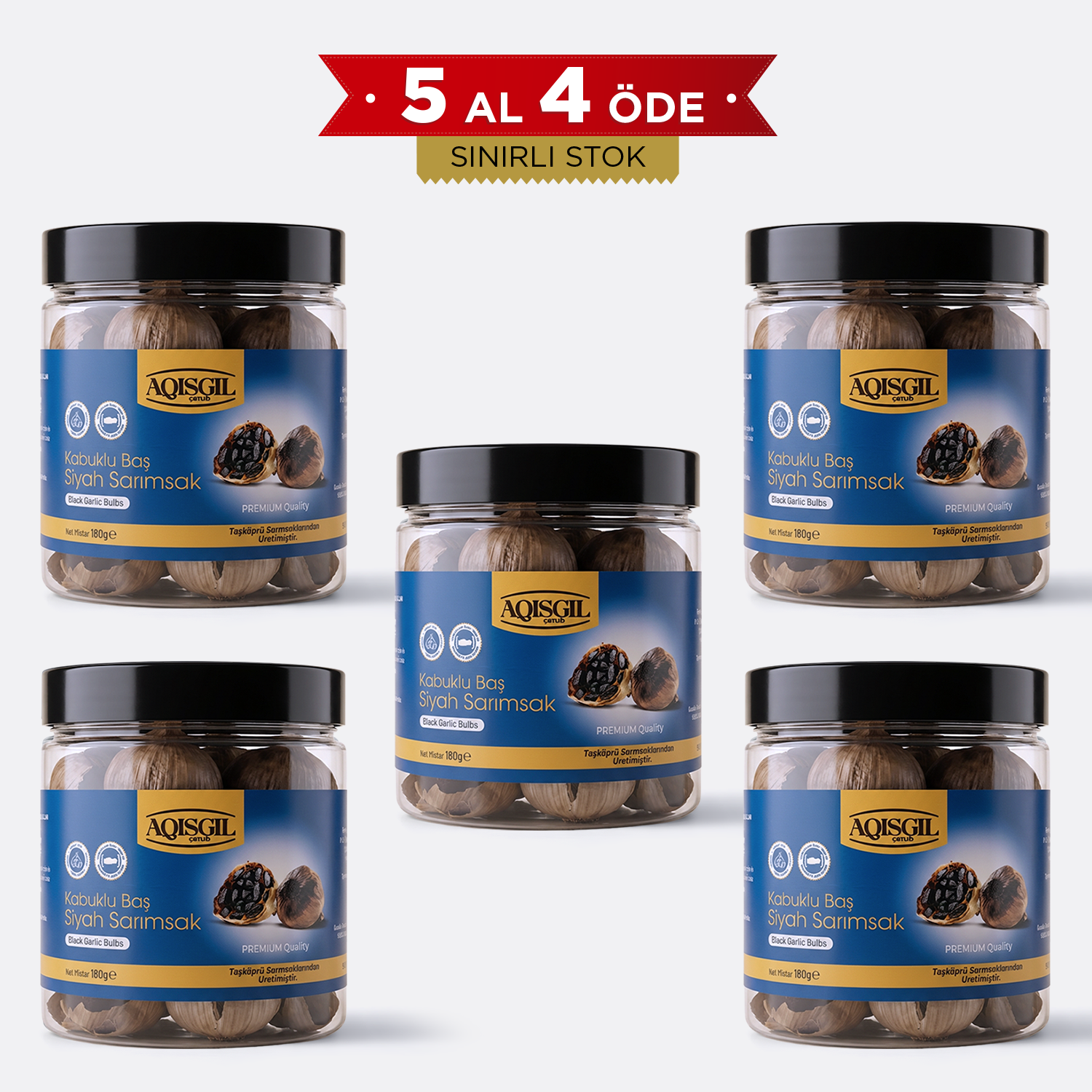 5 Al 4 Öde / Kabuklu Baş Siyah Sarımsak / 180g