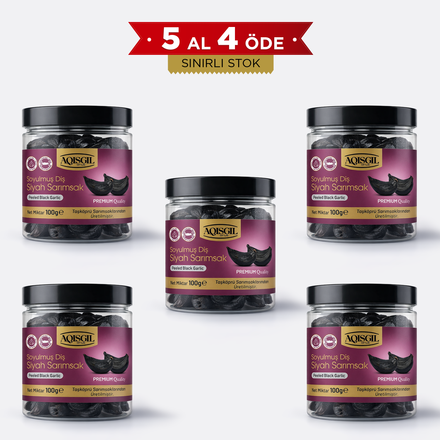 5 Al 4 Öde / Soyulmuş Diş Siyah Sarımsak / 100g