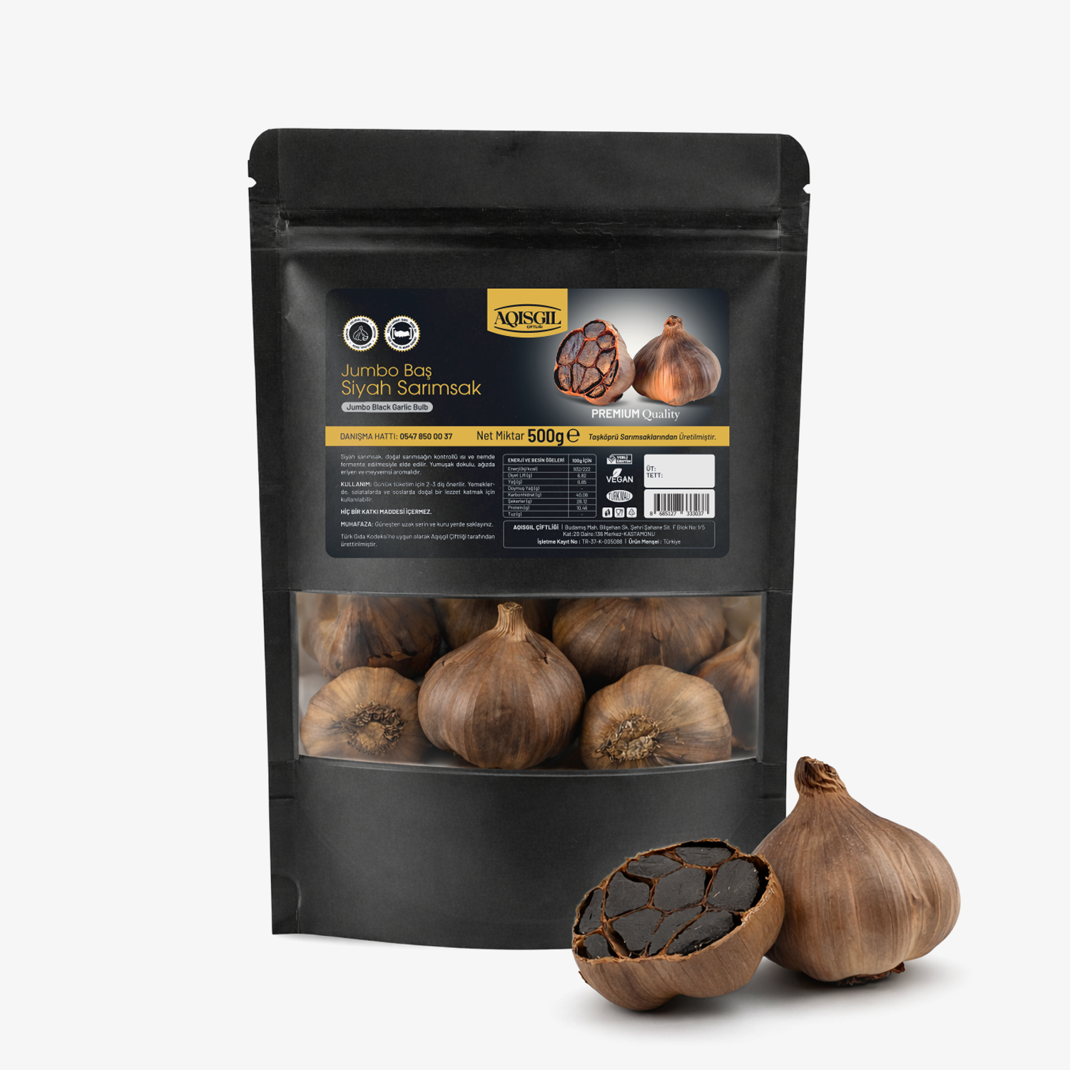 Kabuklu Jumbo Baş Siyah Sarımsak / 500g